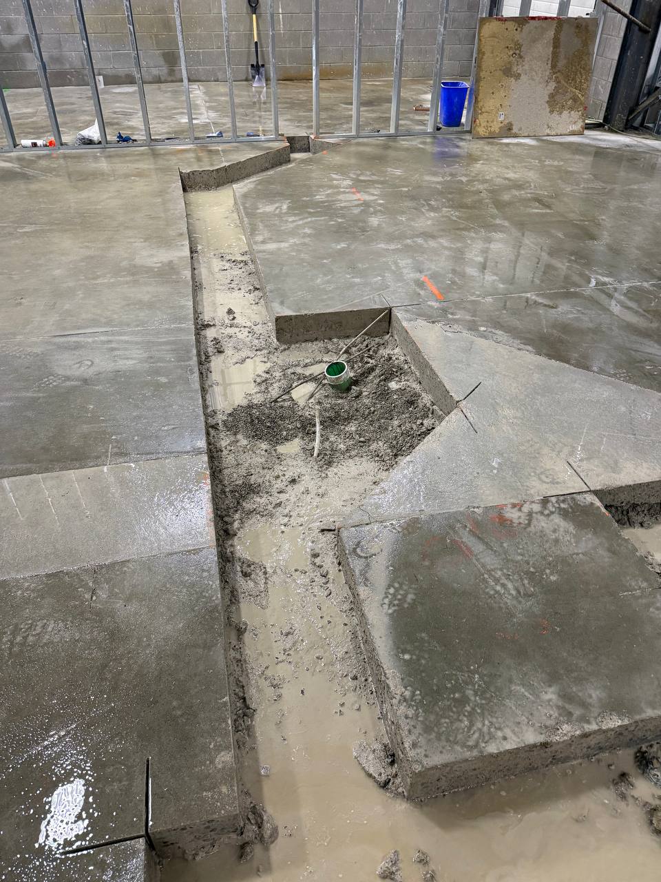 Cutting cement slab
